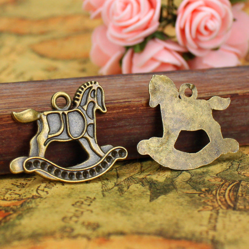 31x26mm Vintage Rocking Horse Alloy Charm Pendant