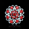 Black Silver Tone Heart Openwork Crystal Six Designs Metal Brooch Pin view 6