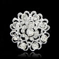 Black Silver Tone Heart Openwork Crystal Six Designs Metal Brooch Pin view 7