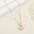 Gold Tone Colored Butterfly Pendant Necklaces in Six Colors view 8
