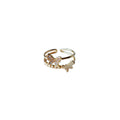 Gold And Silver Tone Clear Stone Butterfly Open Adjustable Rings view 5