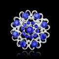 Black Silver Tone Heart Openwork Crystal Six Designs Metal Brooch Pin view 9