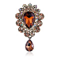 Red Gold Tone Flower Crystal Six Designs Metal Brooch Pin view 11