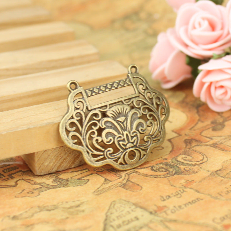 37x30mm Lucky Lock Alloy Charm Pendant