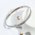 Gold and Silver Slim Glitter Look Bangle Bracelets view 1