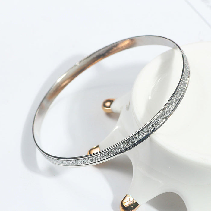 Gold and Silver Slim Glitter Look Bangle Bracelets