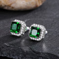 Rectangular Halo Stud Earrings In Three Sizes And Three Colors view 7