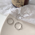 Five Piece Mixed Texture Ring Set In Gold Tone Or Silver Tone view 7