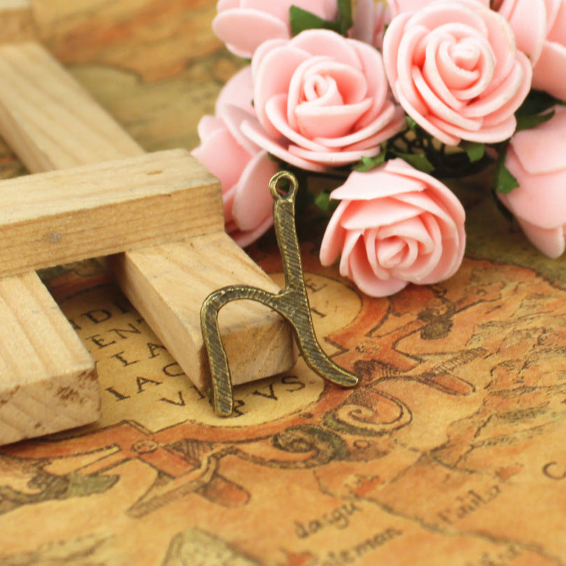 30x20mm Flower Letter H Alloy Charm Pendant
