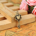Vintage Heart Key Alloy Charm Pendant for DIY Jewelry