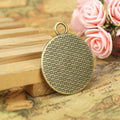 Vintage Metal Round Cabochon Pendant Setting in Multiple Finish Options for Jewelry Making view 3
