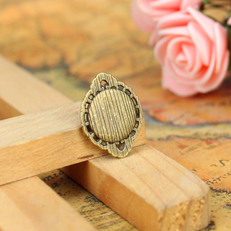 Alloy Double-Loop Pendant Tray Bezel Setting for 10mm Cabochons