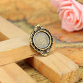Alloy Double-Loop Pendant Tray Bezel Setting for 10mm Cabochons