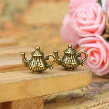 Mini Teapot Metal Charm Pendant in 3 Finishes for Jewelry Making