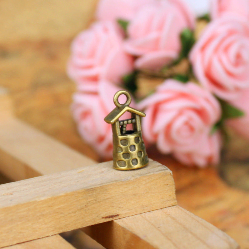 18x9mm Water Well Alloy Charm Pendant