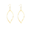 Gold and Silver Twisted Open Leaf Long Hook Earrings view 5