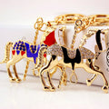 Gold-Tone Carousel Horse Keychain With Color Panels And Faceted Accents view 8
