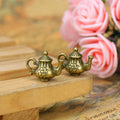 Mini Teapot Metal Charm Pendant in 3 Finishes for Jewelry Making view 2