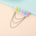 Gummy Bear Bar Brooch Pins With Layered Metal Chains view 6