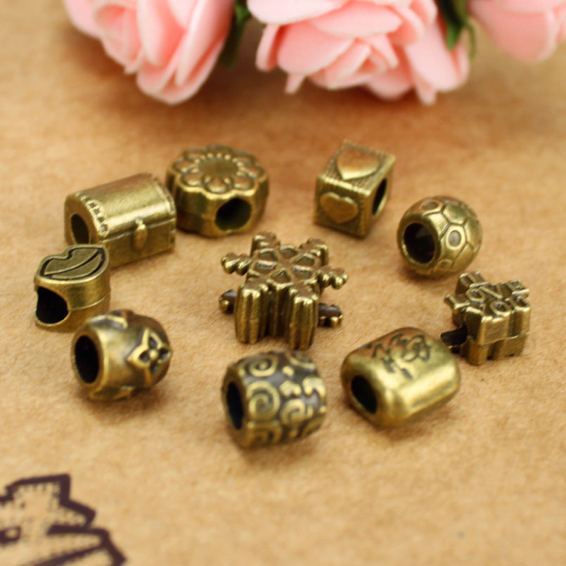 Vintage Alloy Large Hole Bead Charm for DIY Jewelry