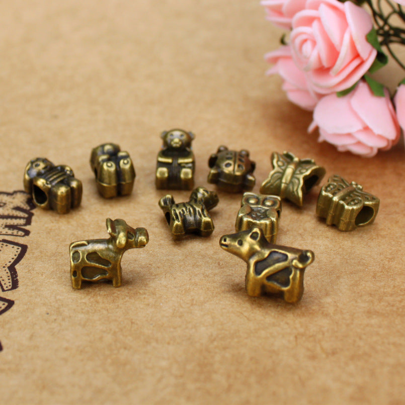Vintage Alloy Large Hole Bead Charms for DIY Jewelry