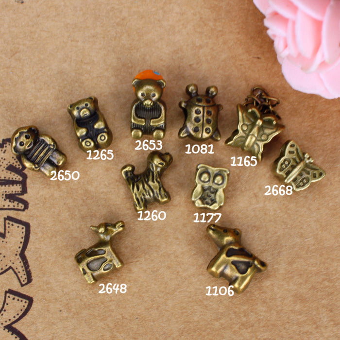 Vintage Alloy Large Hole Bead Charms for DIY Jewelry