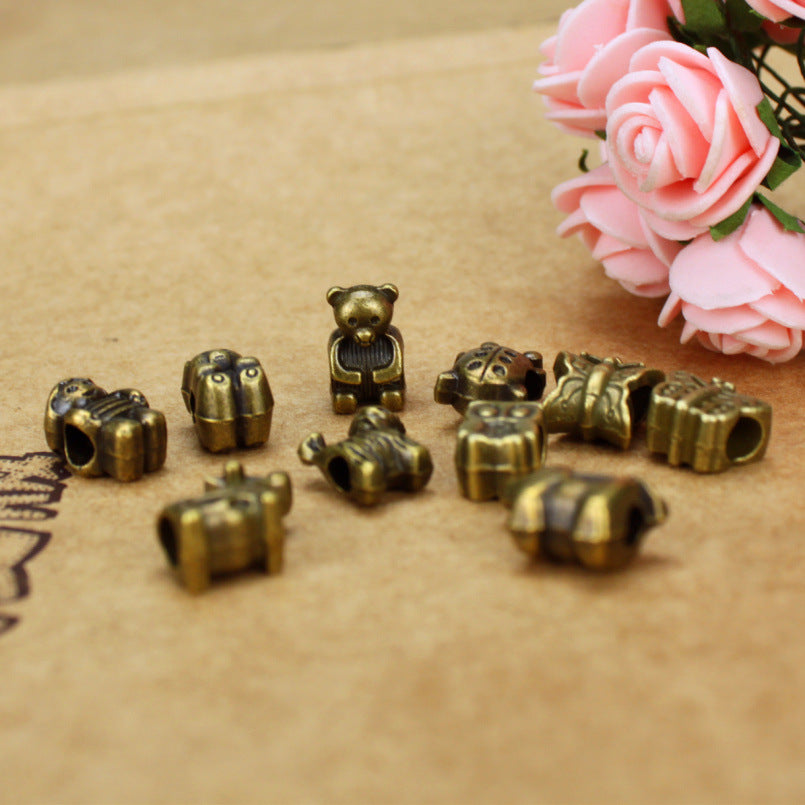 Vintage Alloy Large Hole Bead Charms for DIY Jewelry