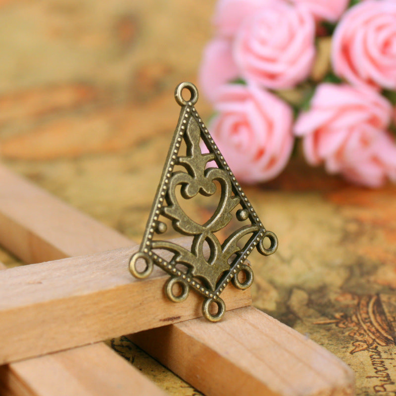 Multi-Hole Diamond Earring Connector 38x28mm