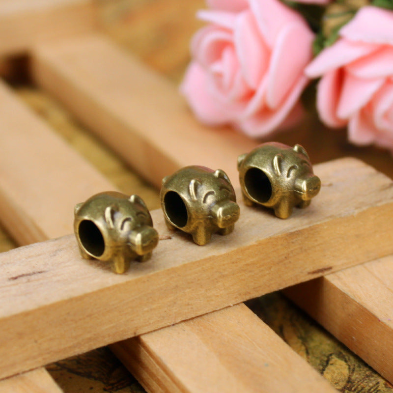 Cute Pig Alloy Large Hole Bead Charm Pendant 13x8mm