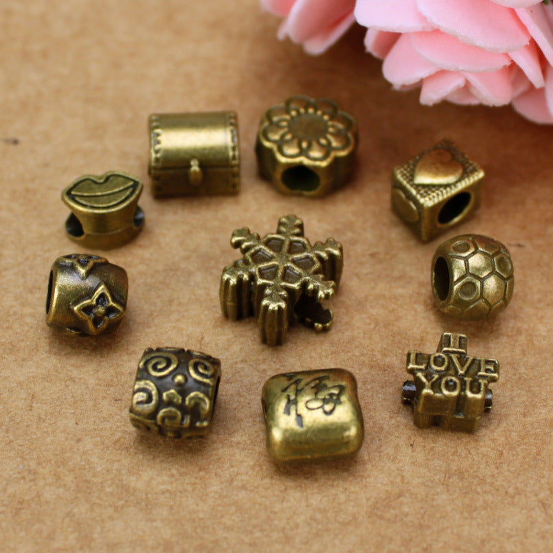 Vintage Alloy Large Hole Bead Charm for DIY Jewelry