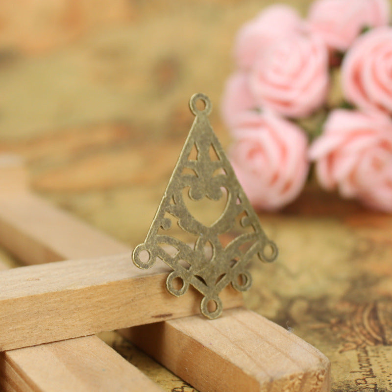 Multi-Hole Diamond Earring Connector 38x28mm