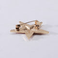 Red Enamel Five Point Star Brooch Silver Tone Border view 3
