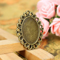 Oval Loop Edge Cabochon Trays in Three Metal Finishes view 2