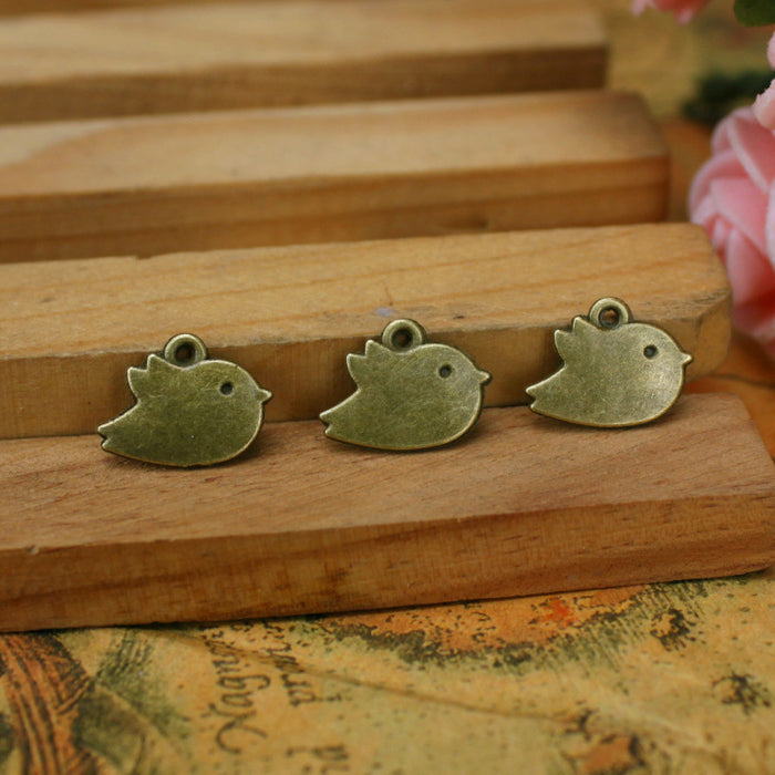 Plump Little Bird Alloy Charm Pendant in 3 Metal Finishes