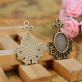 Vase Floral Oval Pendant Tray Jewelry Making Component view 3
