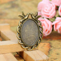 Vintage Double Bird Alloy Bezel Setting Pendant