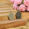 Textured Cupcake Charm for Jewelry Making in Six Finishes view 1