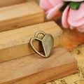 Vintage Layered Double Heart Charm Metal Jewelry Component, 6 Finish Options view 1