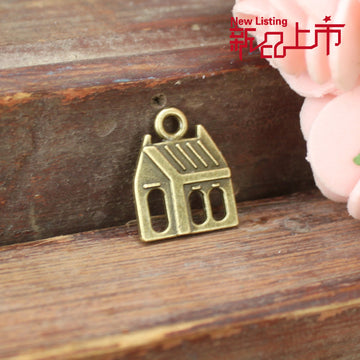 Tiny House Alloy Charm Pendant in 3 Metal Finishes