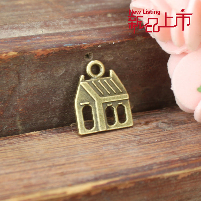 Tiny House Alloy Charm Pendant in 3 Metal Finishes