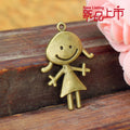 35x23mm Alloy Smiley Girl Charm Pendant