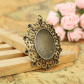 25x18mm Oval Cabochon Tray Bezel Setting Pendant Base