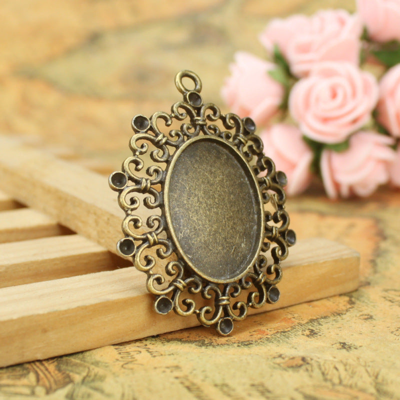 25x18mm Oval Cabochon Tray Bezel Setting Pendant Base