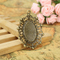 Oval Floral Lace Pendant Tray Jewelry Making Component view 2