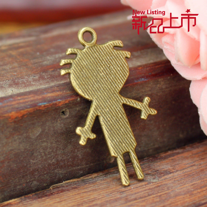 35x20mm Vintage Alloy Smiley Boy Charm Pendant