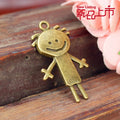 35x20mm Vintage Alloy Smiley Boy Charm Pendant