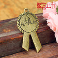 Vintage Alloy Tag Charm Pendant 50x26mm