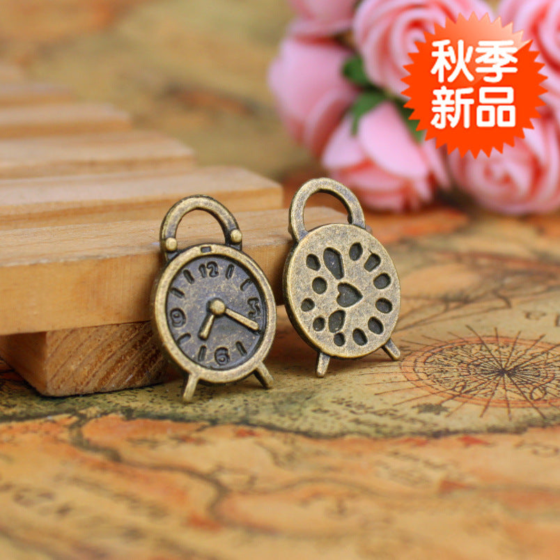 24x16mm Alloy Alarm Clock Charm Pendant for DIY Jewelry