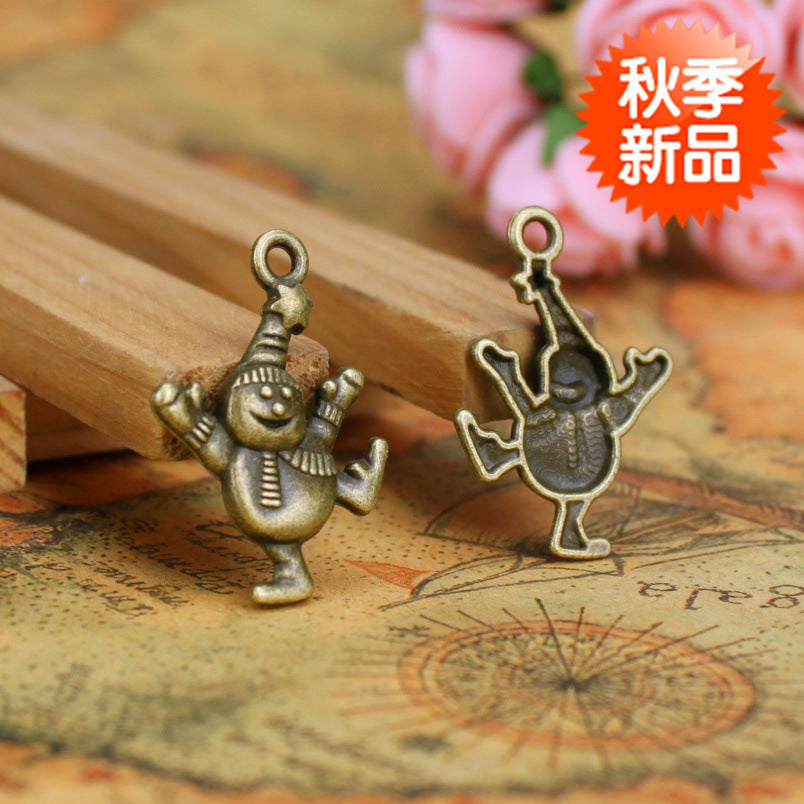 30x21mm Christmas Snowman Alloy Charm Pendant