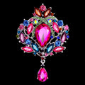 Black Crown Crystal Twelve Designs Metal Brooch Pin view 5